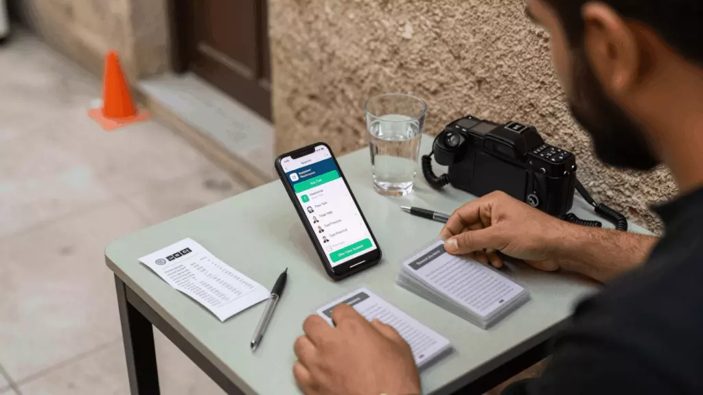 an Arab man in his early 30s working through تصفية