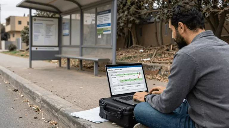 an Arab man in his early 30s preparing online for رسوم دورة IELTS: ما هي تكلفة الإعداد لامتحان IELTS عبر الإنترنت؟