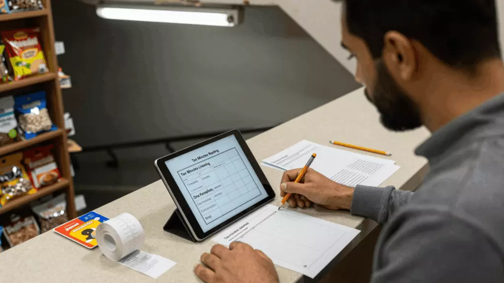 an Arab man in his early 30s working through التدرب