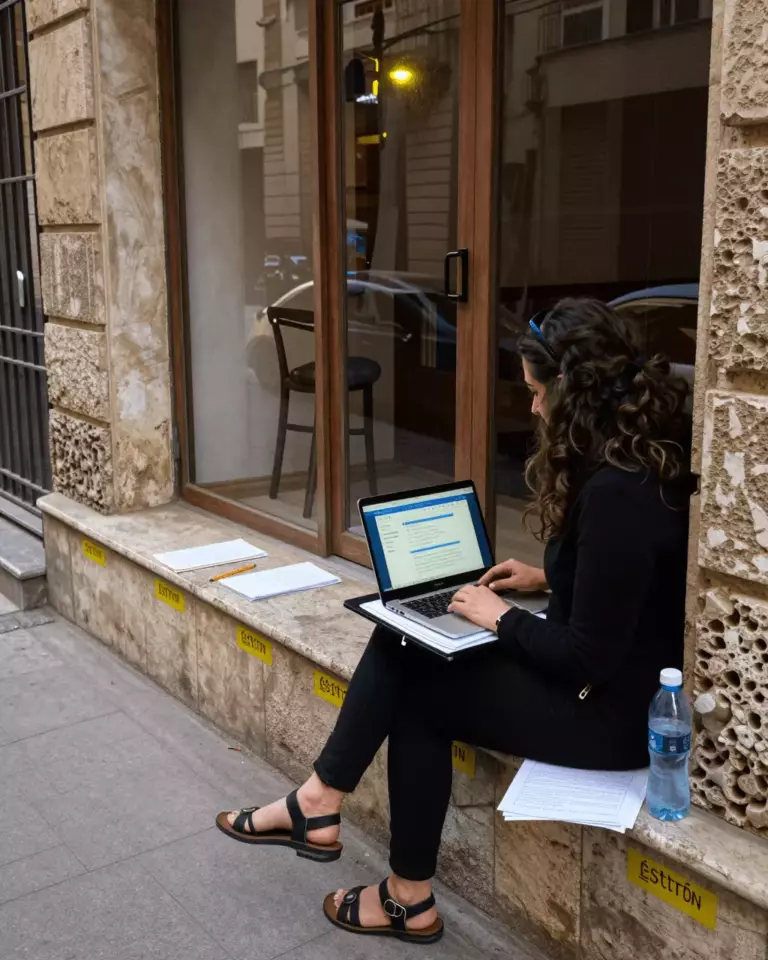 an Arab man in his early 30s preparing online for مدقق الكتابة المجاني في IELTS: مفيد أم لا يكفي للنطاق 7؟