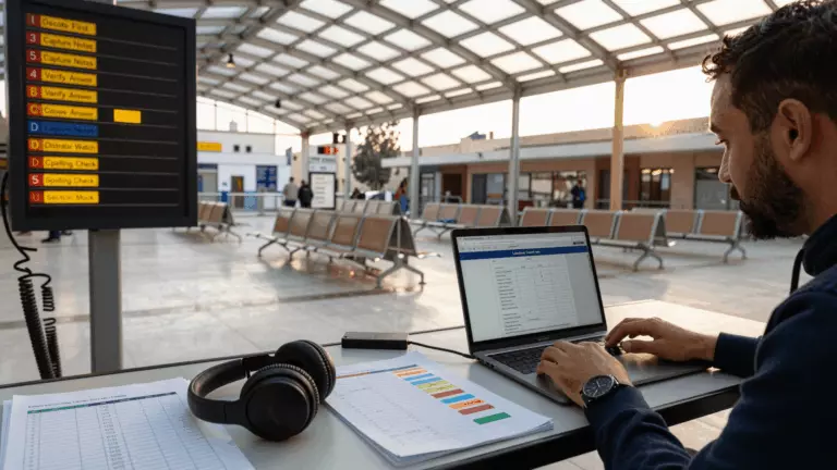 an Arab man in his early 30s preparing online for خطة ممارسة الاستماع في اختبار IELTS: كيفية التدرب على الدقة والسرعة