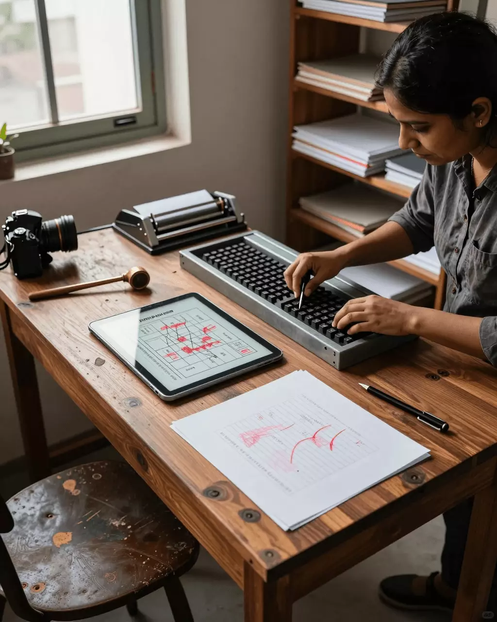 a Bangladeshi woman in her late 20s preparing online for আইইএলটিএস রাইটিং কোর্স: টাস্ক 1, টাস্ক 2, ব্যান্ড স্কোর এবং প্রবন্ধ দক্ষতা