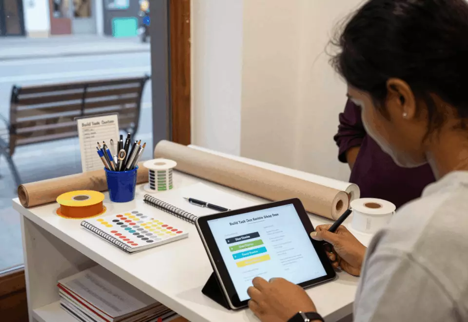 a Bangladeshi woman in her late 20s choosing the next IELTS prep step online