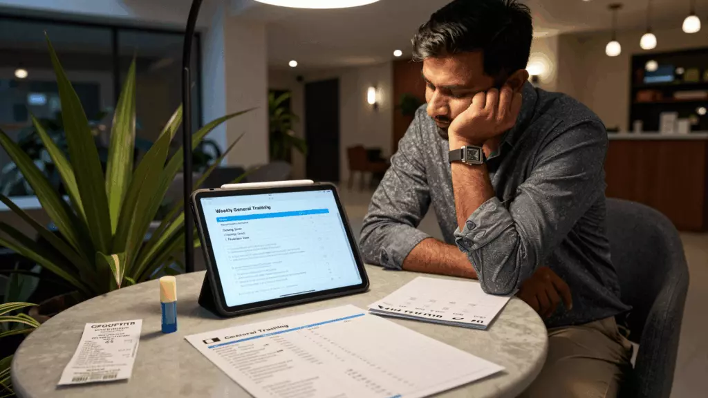 a Bangladeshi woman in her late 20s working through প্রস্তুত করুন