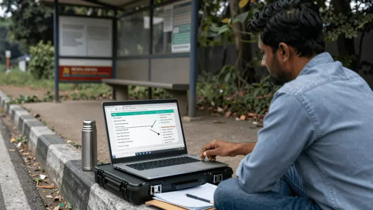 a Bangladeshi woman in her late 20s preparing online for আইইএলটিএস কোর্সের ফি: অনলাইনে আইইএলটিএস প্রস্তুতির খরচ কী হওয়া উচিত?