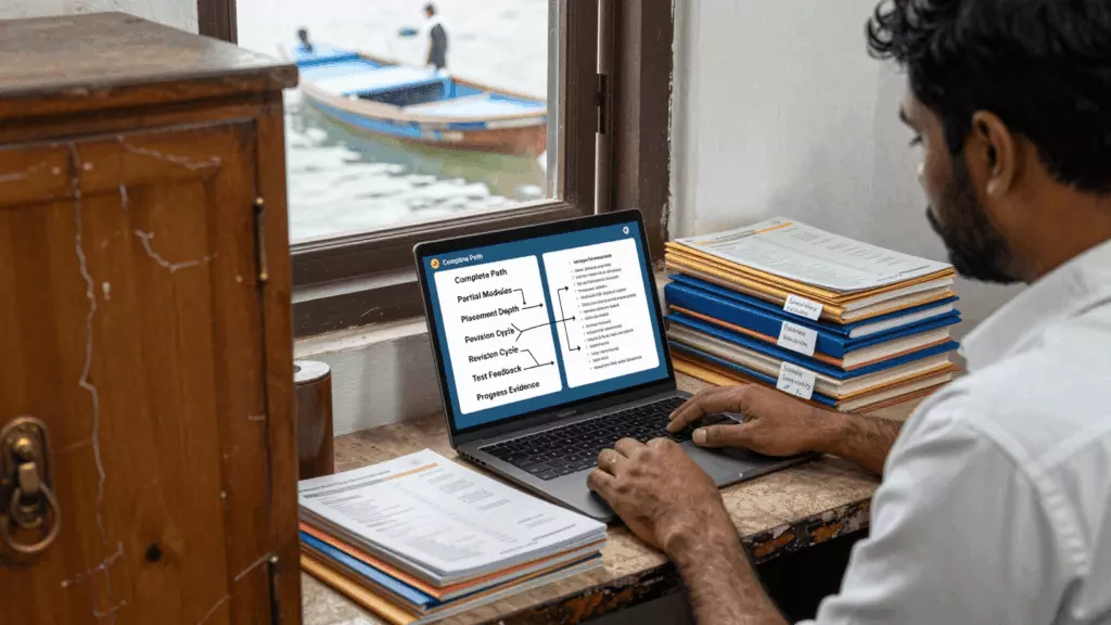 a Bangladeshi woman in her late 20s working through তুলনা করুন