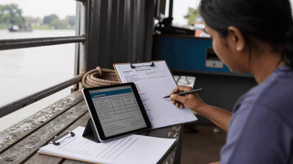 a Bangladeshi woman in her late 20s working through চেক করুন