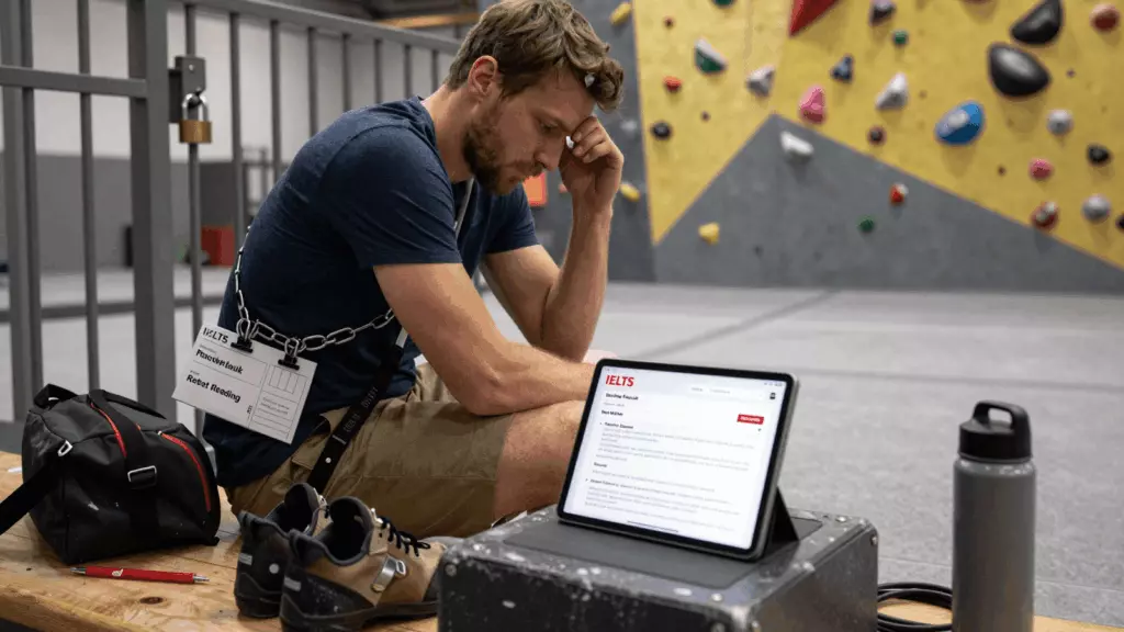 a white man in his early 30s working through Review