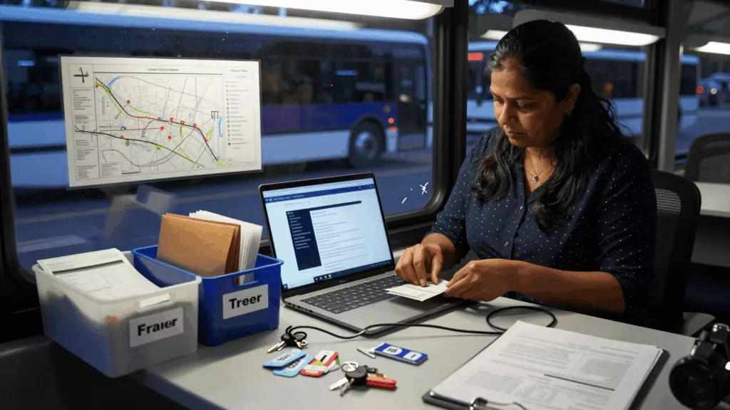 a South Asian woman in her late 20s working through Review