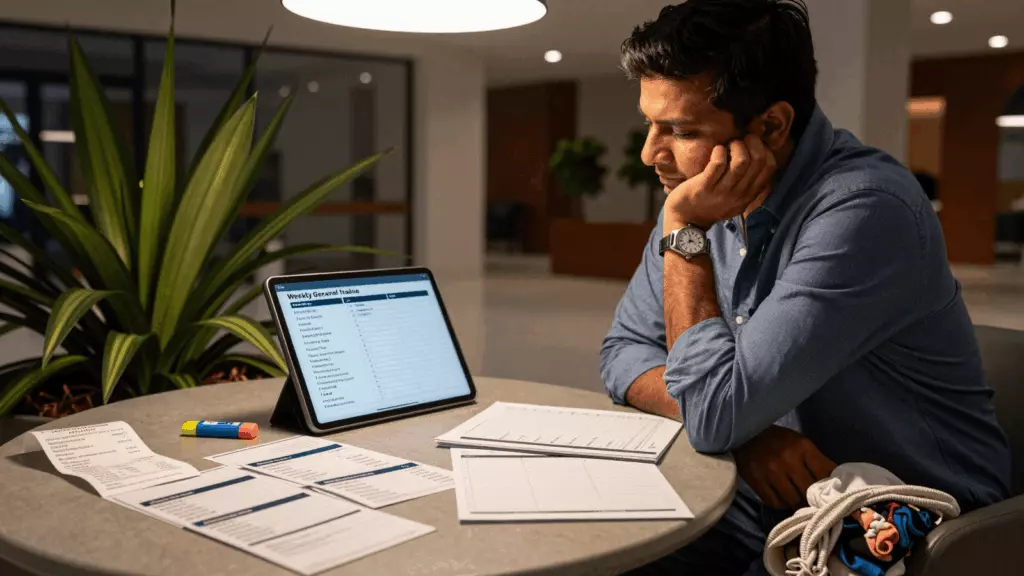 a South Asian woman in her late 20s working through Prepare