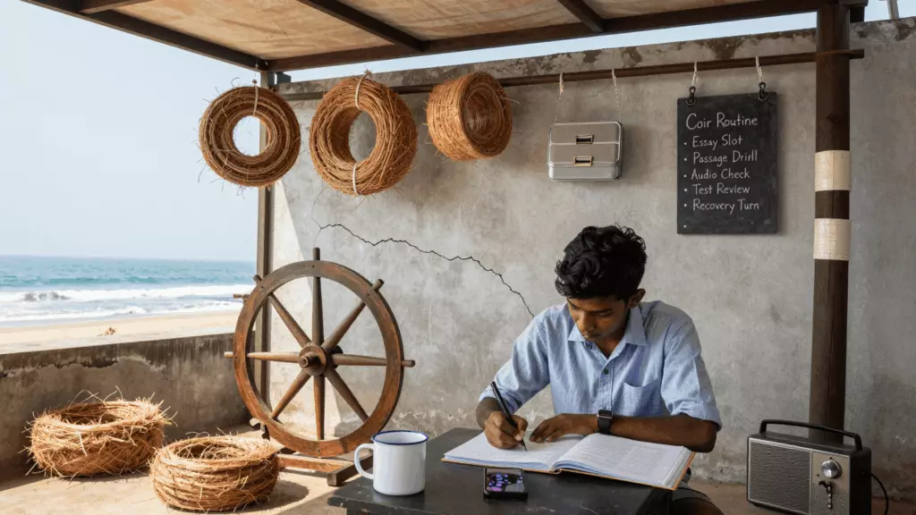 a Sri Lankan man in his late 20s working through Routine