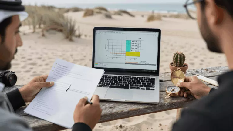 an Arab man in his early 30s preparing online for IELTS Band 6.5 to Band 7 Study Plan: How to Fix the Last Half Band