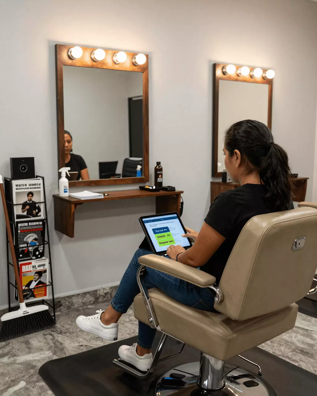 a Latina woman in her late 20s preparing online for Clases gratuitas de IELTS en línea: pruebe las lecciones de IELTS antes de elegir un curso