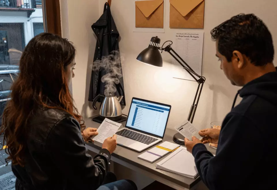 a Latina woman in her late 20s choosing the next IELTS prep step online