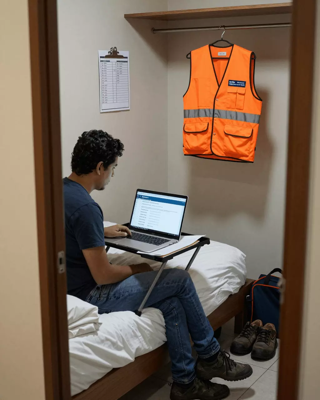 a Latina woman in her late 20s preparing online for Curso de capacitación general IELTS para el trabajo, la migración y los objetivos de inmigración