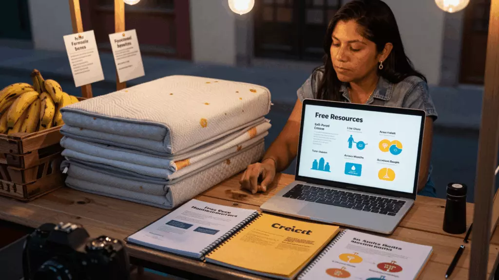 a Latina woman in her late 20s working through Comparar