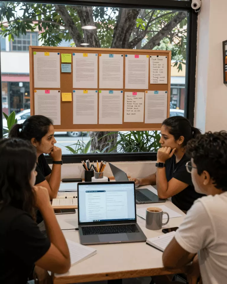 a Latina woman in her late 20s preparing online for Verificador de ensayos IELTS frente a comentarios de profesores: ¿Qué mejora realmente la escritura?