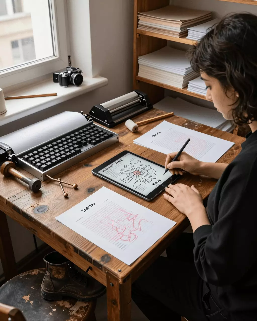 a Persian woman in her late 20s preparing online for دوره رایتینگ آیلتس: Task 1, Task 2, Band Scores, and Essay Skills