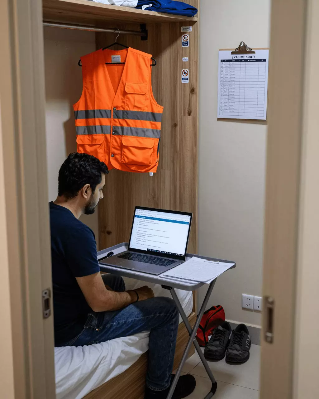 a Persian woman in her late 20s preparing online for دوره آموزشی عمومی آیلتس برای اهداف کاری، مهاجرتی و مهاجرتی