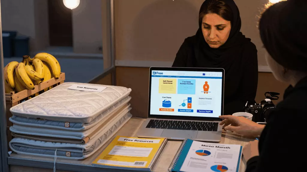 a Persian woman in her late 20s working through مقایسه