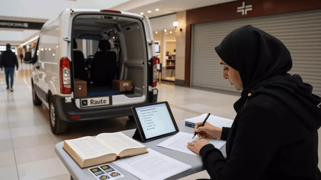 a Persian woman in her late 20s working through برنامه ریزی کنید