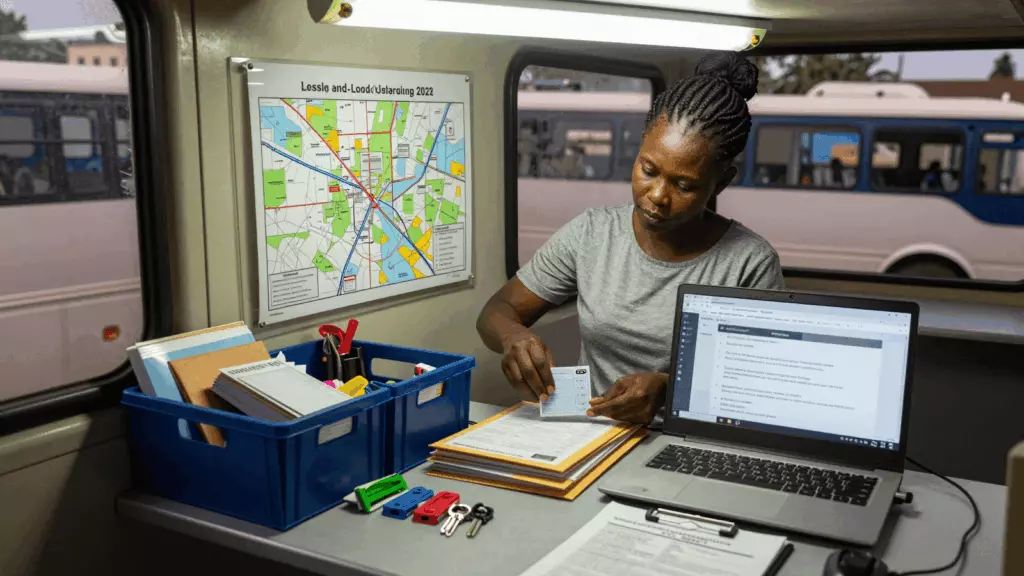 a Francophone African man in his late 20s working through Révision