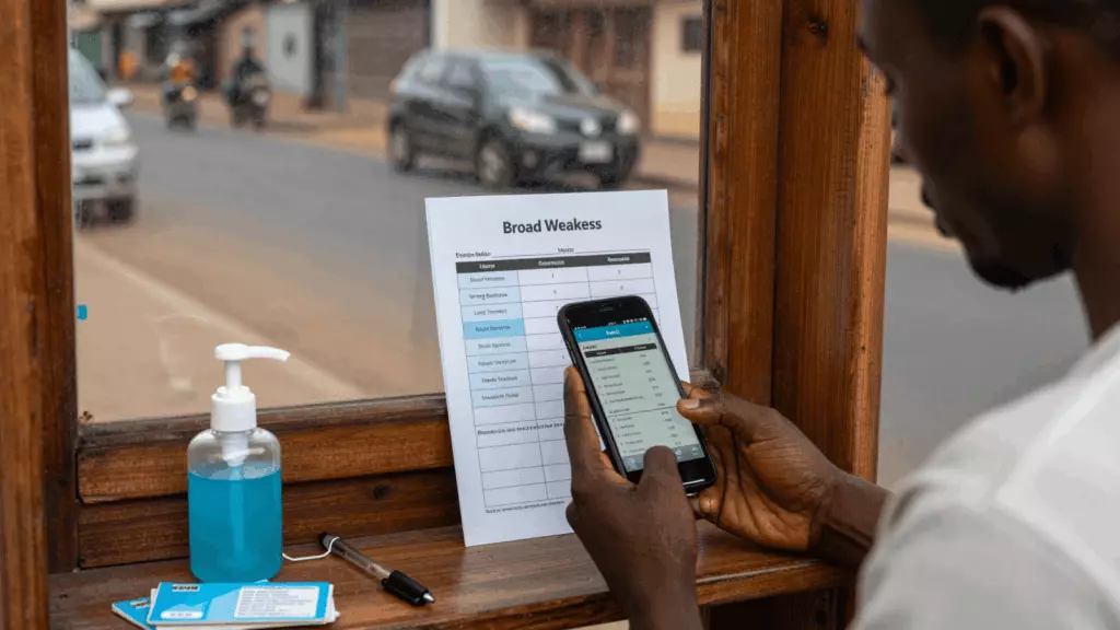 a Francophone African man in his late 20s working through Filtre