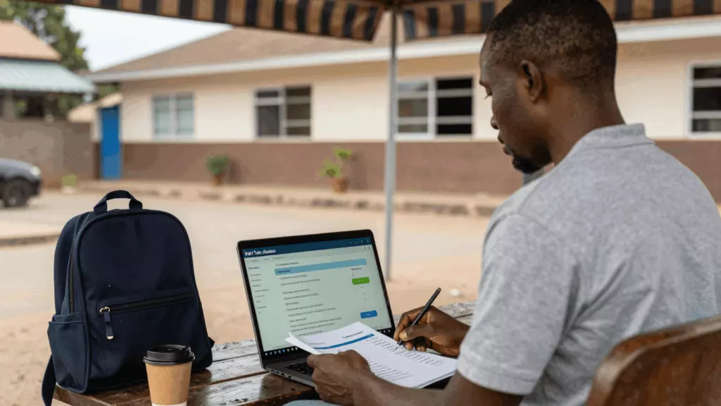 L'apprenant IELTS commence des cours en ligne gratuits avant de choisir un cours payant