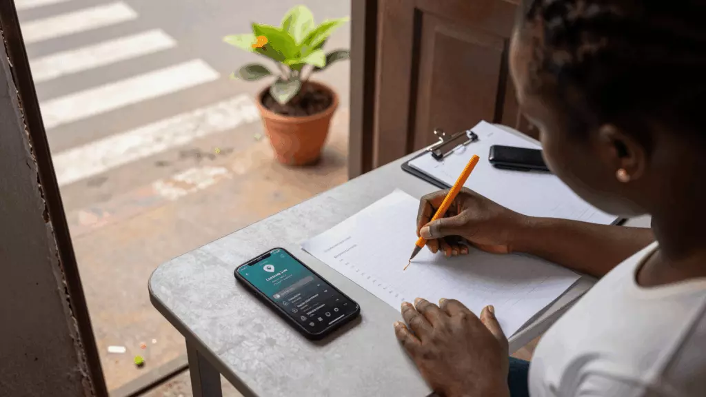 a Francophone African man in his late 20s working through Localisez