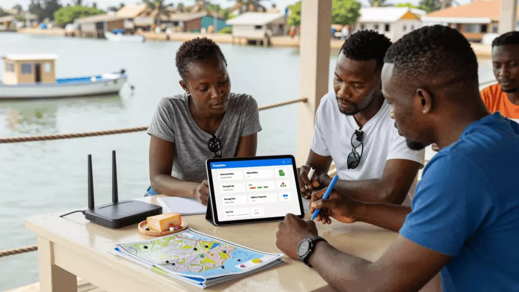 a Francophone African man in his late 20s working through Localisez
