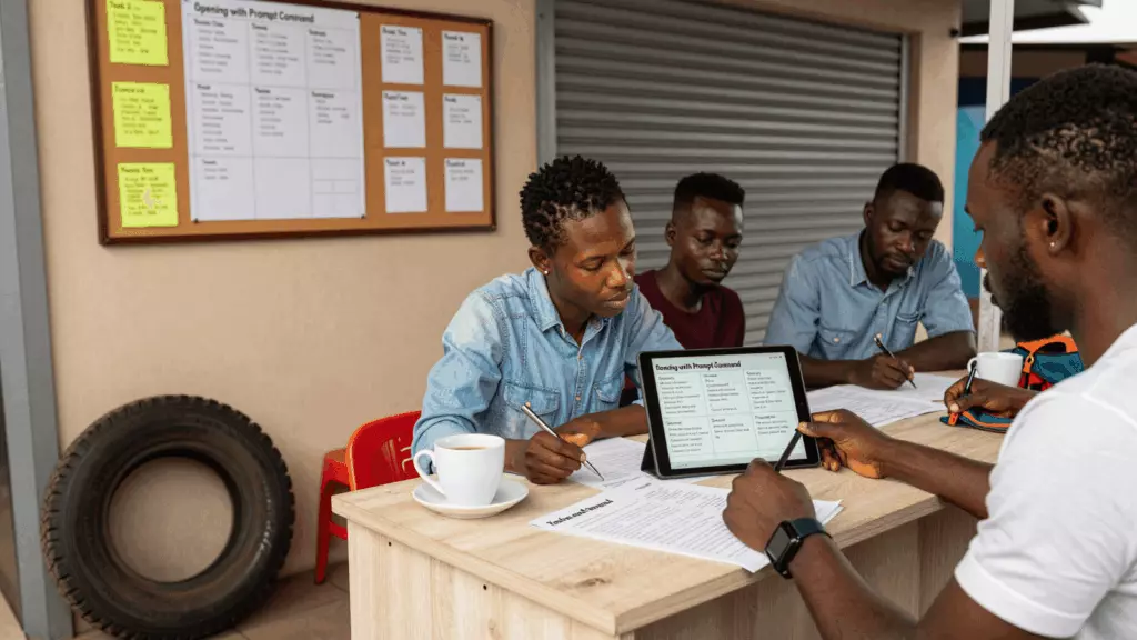 a Francophone African man in his late 20s working through Planifier