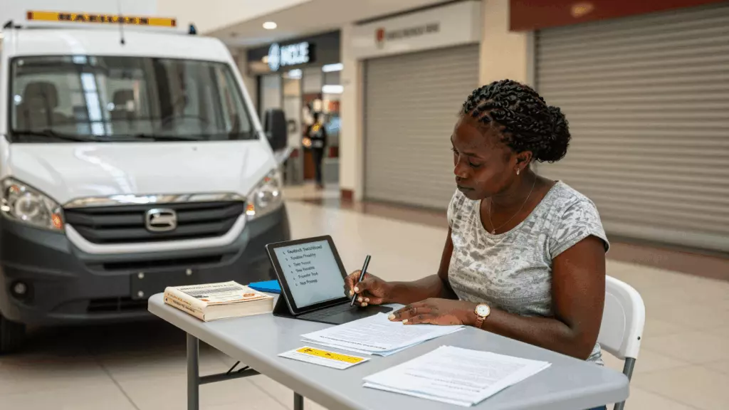 a Francophone African man in his late 20s working through Planifier