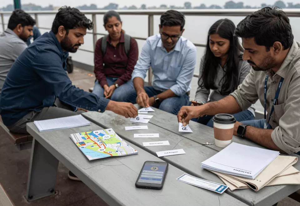 an Indian woman in her late 20s choosing the next IELTS prep step online