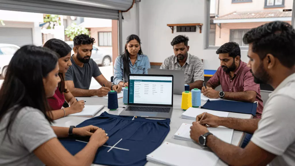 an Indian woman in her late 20s reviewing an IELTS online course workflow