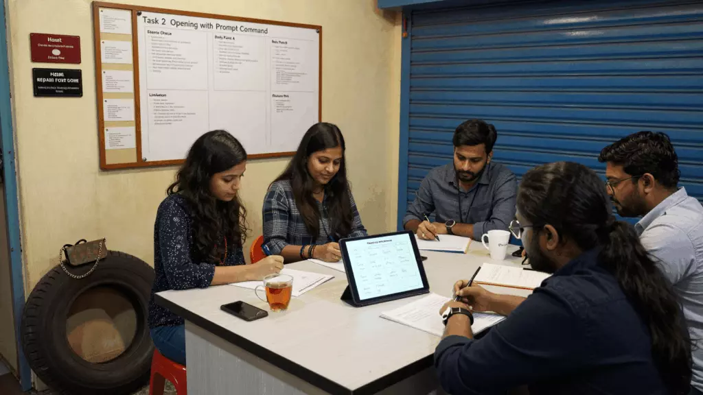 an Indian woman in her late 20s working through योजना