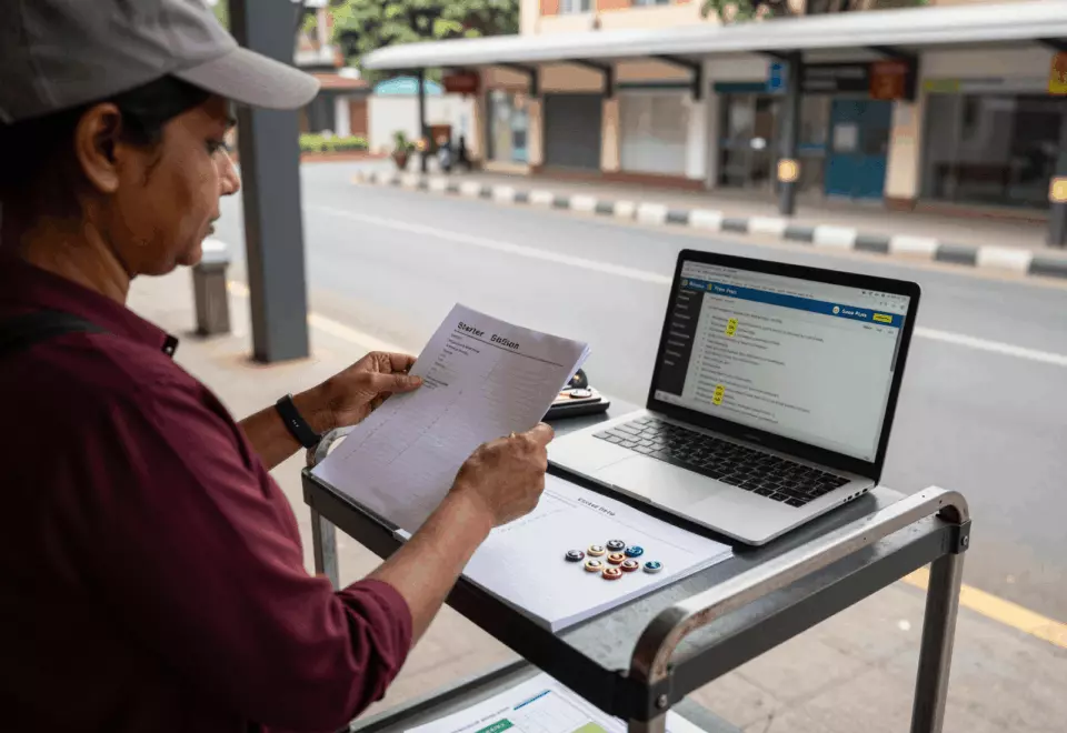 an Indian woman in her late 20s choosing the next IELTS prep step online