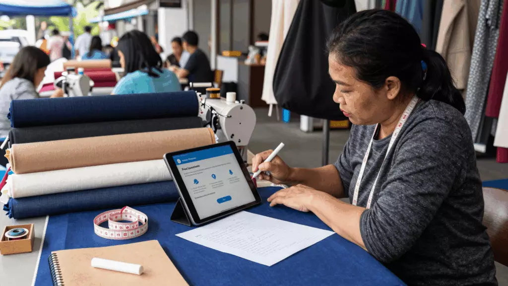 an Indonesian woman in her late 20s working through Belajar