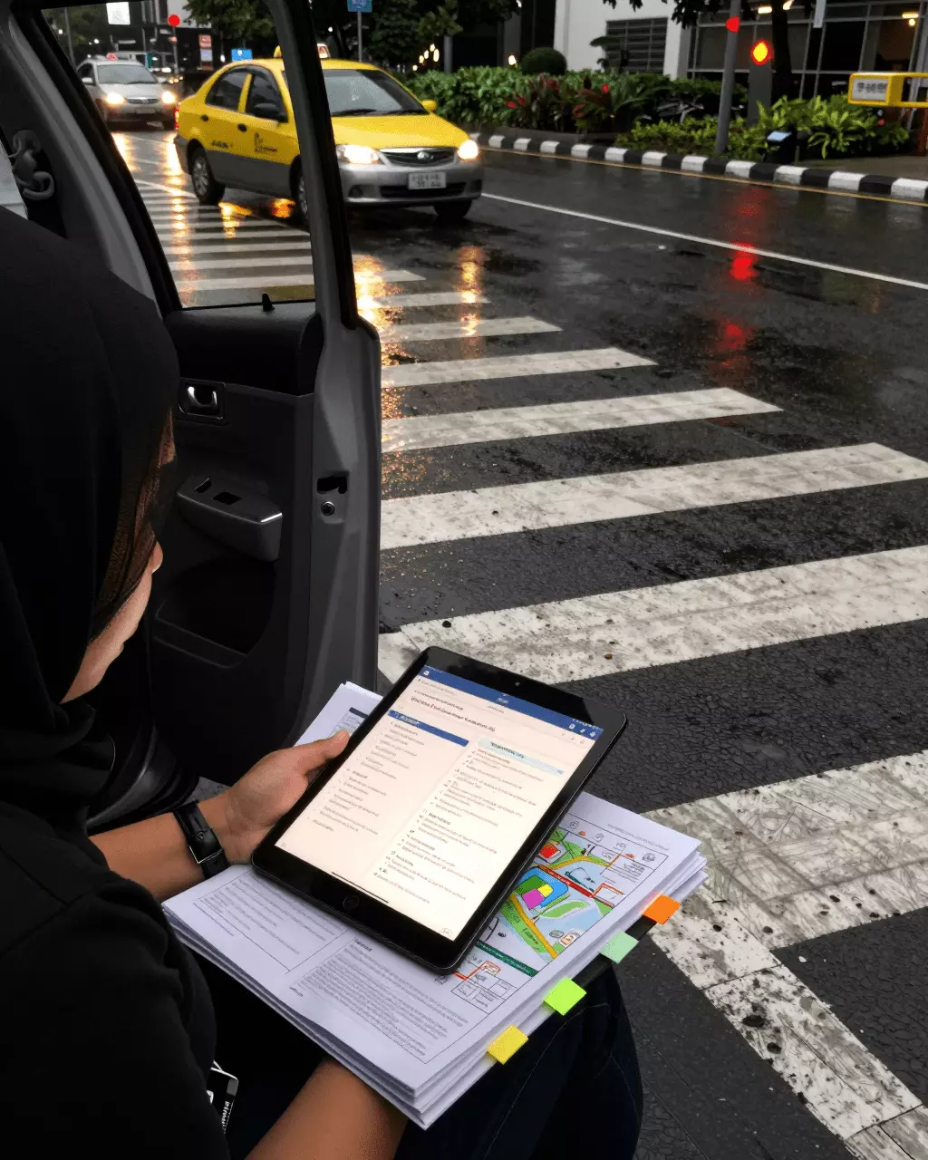 an Indonesian woman in her late 20s preparing online for Kursus Persiapan Akademik IELTS untuk Tujuan Universitas dan Belajar di Luar Negeri