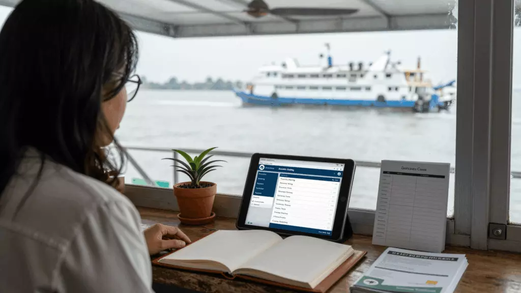 an Indonesian woman in her late 20s working through Pilih