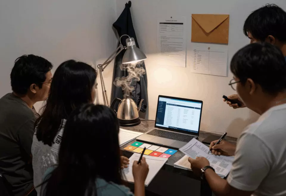an Indonesian woman in her late 20s choosing the next IELTS prep step online