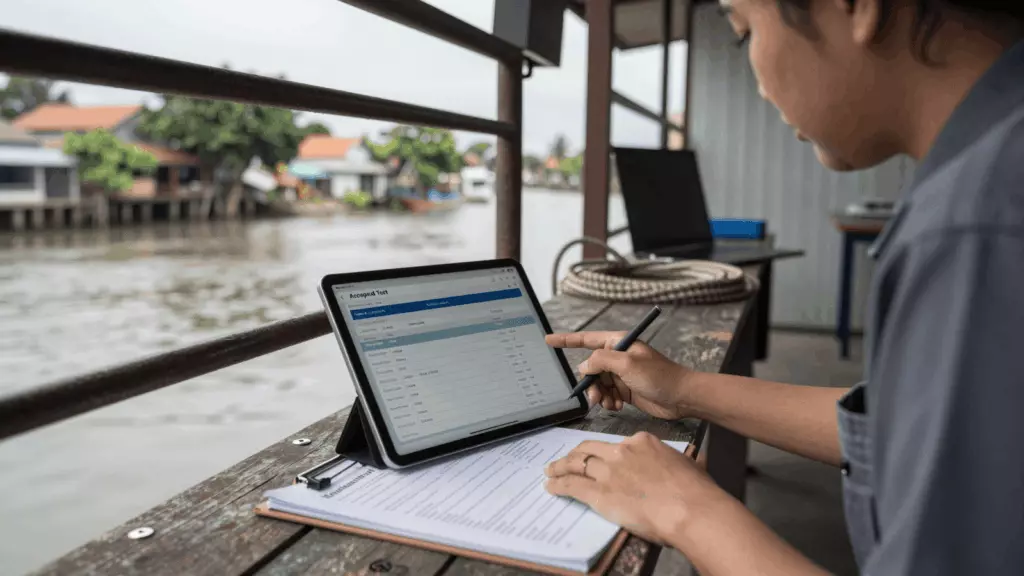 an Indonesian woman in her late 20s working through Periksa