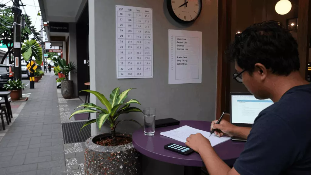an Indonesian woman in her late 20s working through Draf
