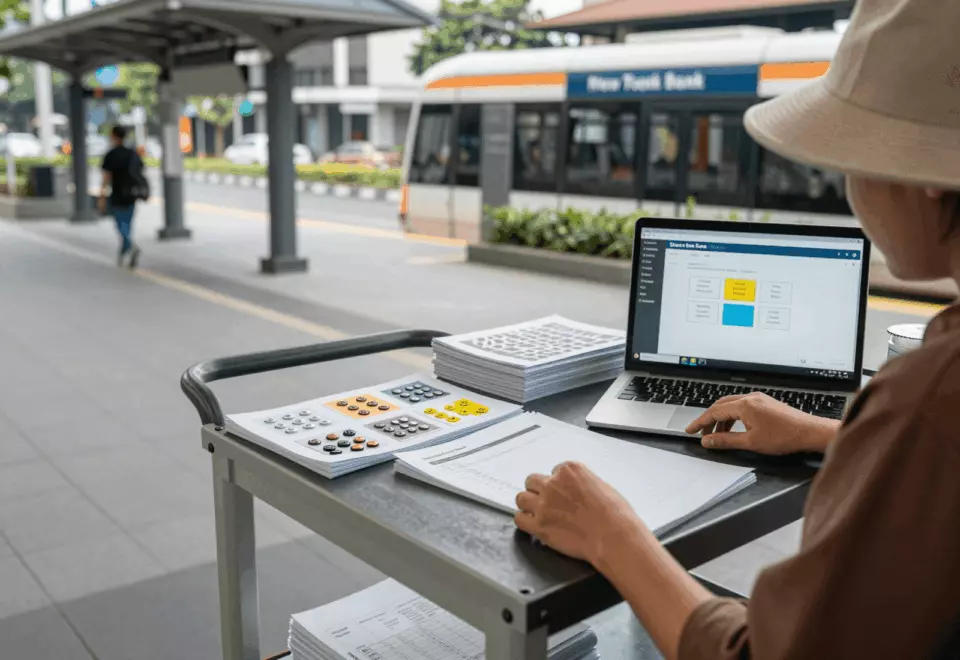 an Indonesian woman in her late 20s choosing the next IELTS prep step online