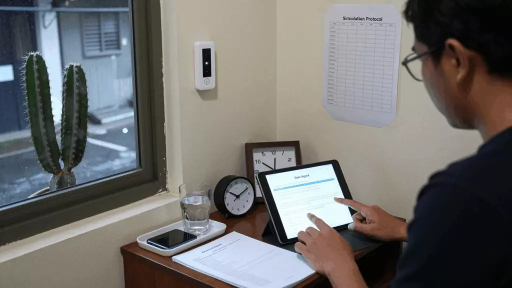 an Indonesian woman in her late 20s working through Simulasikan