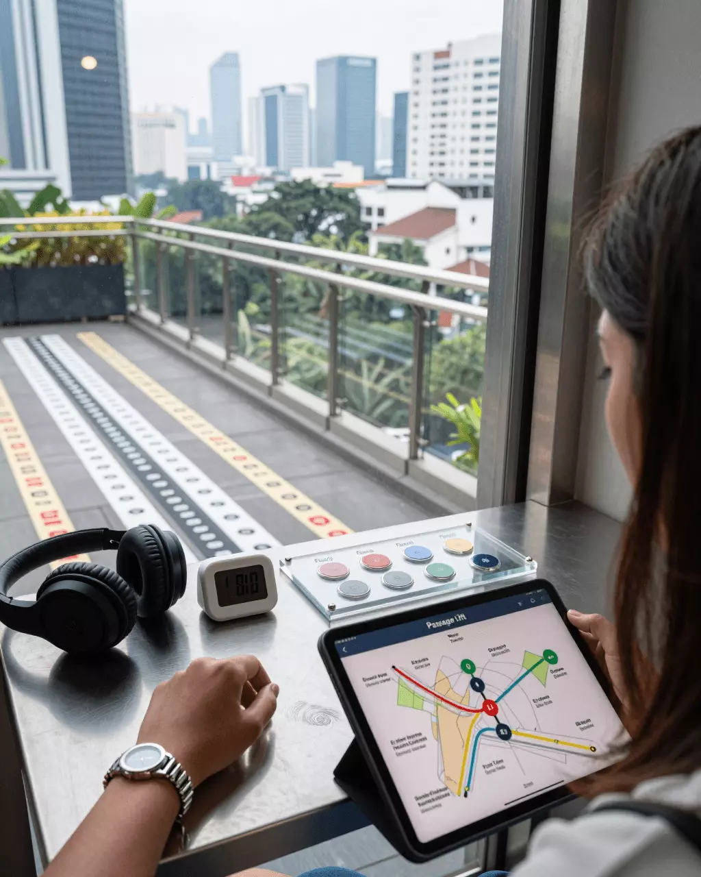 an Indonesian woman in her late 20s preparing online for Strategi Membaca IELTS: Pengaturan Waktu, Skimming, Pemindaian, dan Akurasi
