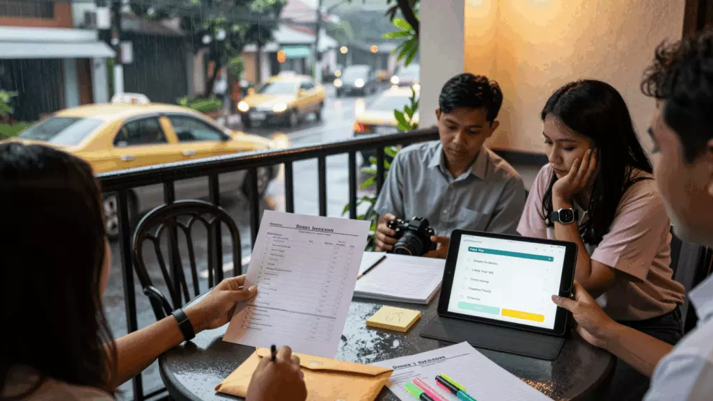 an Indonesian woman in her late 20s working through Putuskan