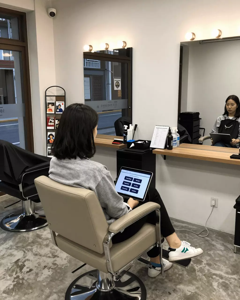 a Korean woman in her late 20s preparing online for 온라인 무료 IELTS 수업: 과정을 선택하기 전에 IELTS 수업을 들어보세요