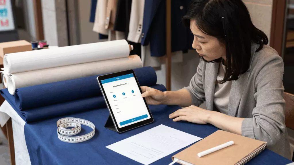 a Korean woman in her late 20s working through 학습