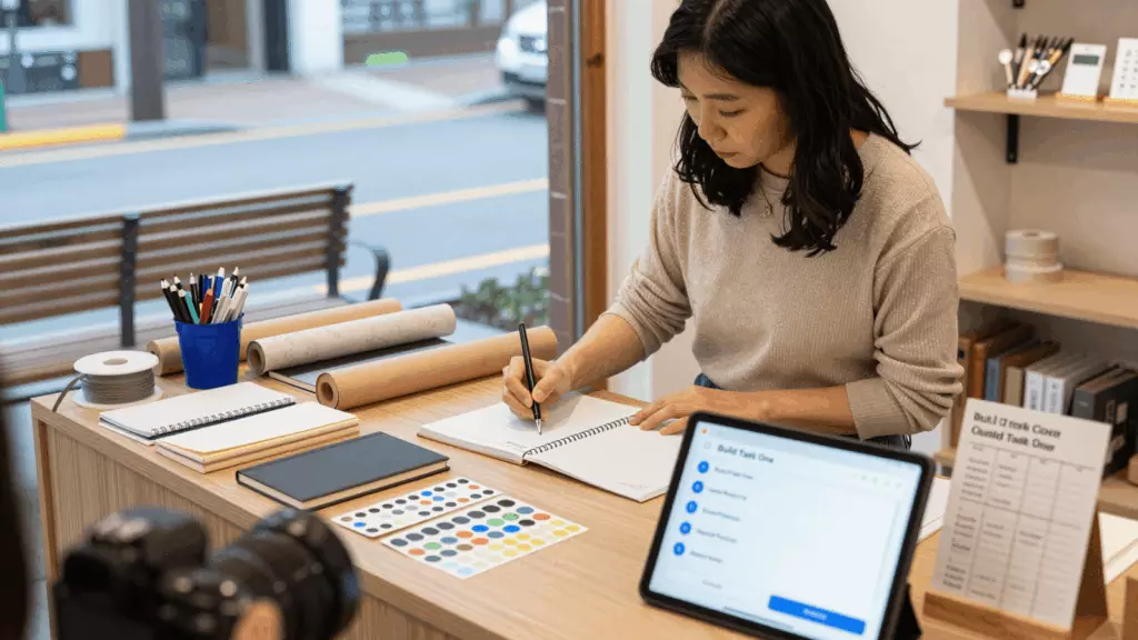 다음 조치 체크리스트가 포함된 IELTS 작문 학습 계획 및 완료 초안