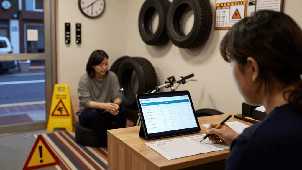 a Korean woman in her late 20s working through 재시험